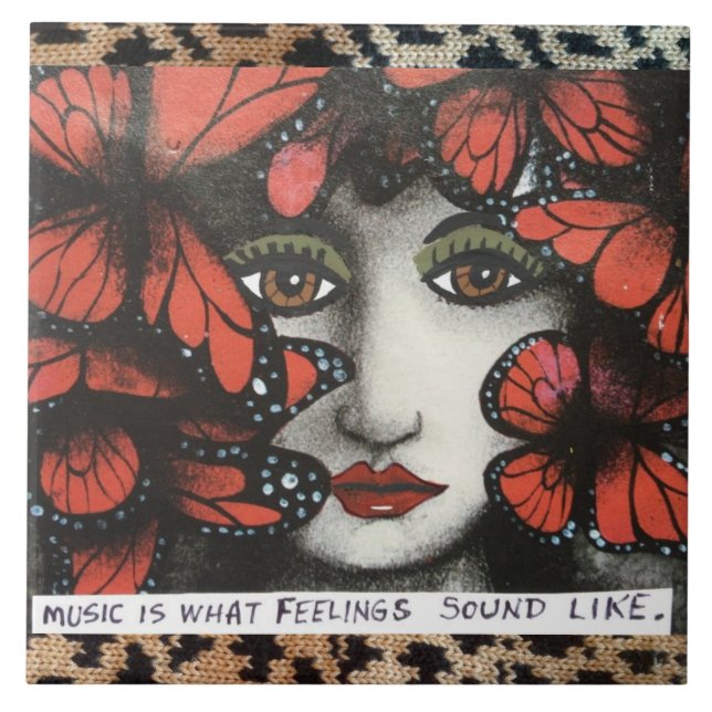 AZULEJO DE CERÁMICA TRIVET-MUSIC GRANDE ES COMO LO QUE SUENAN LAS (Frente)