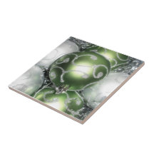 Trivet/Tile "Green and Silver Sparkle"