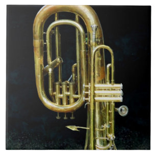 Azulejo De Cerámica Trompeta y Tuba