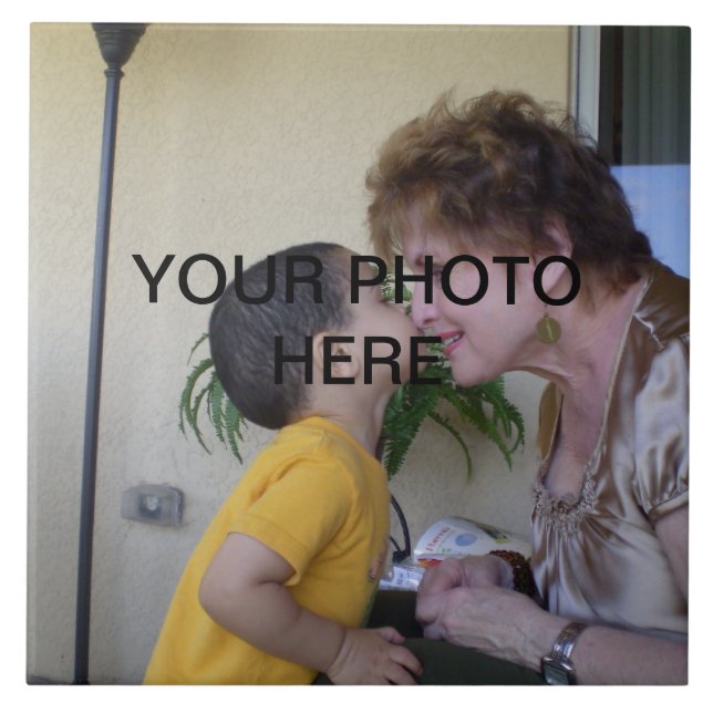 Azulejo De Cerámica Tu Foto Aquí - Plantilla De Tile De Foto Cerámica (Frente)