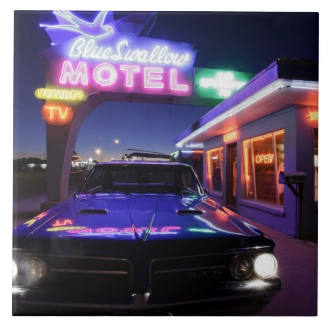 Azulejo De Cerámica Tucumcari, New México, Estados Unidos. Ruta 66 (Frente)