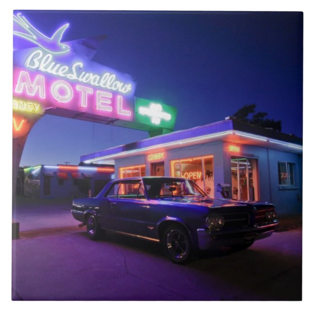 Azulejo De Cerámica Tucumcari, New México, Estados Unidos. Ruta 66 2 (Frente)