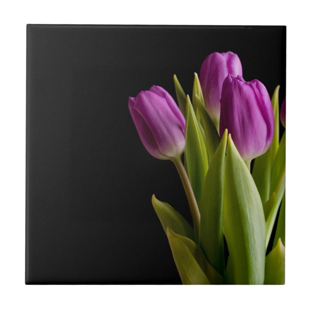 Azulejo De Cerámica Tulipanes violeta (Frente)