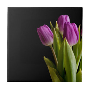Azulejo De Cerámica Tulipanes violetas