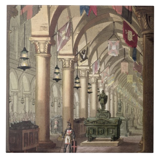 Azulejo De Cerámica Tumbas de los caballeros Templar, c.1820-39 (Frente)