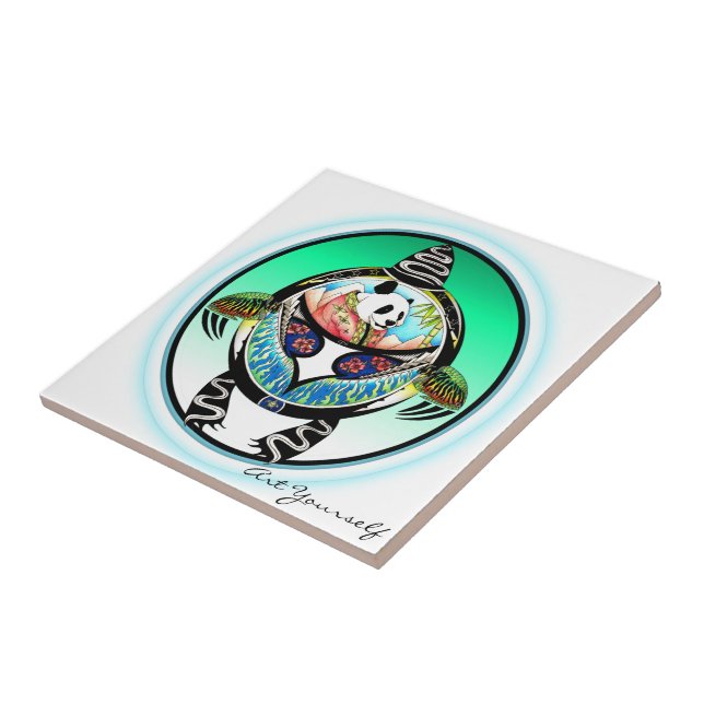 Azulejo De Cerámica Turtle Panda (Lado)