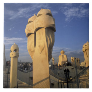 Azulejo De Cerámica UE, España, Cataluña, Barcelona. De Antonio Gaud