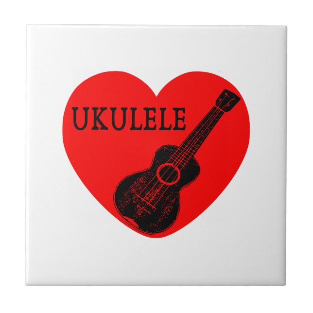 Azulejo De Cerámica Ukulele Love (Frente)