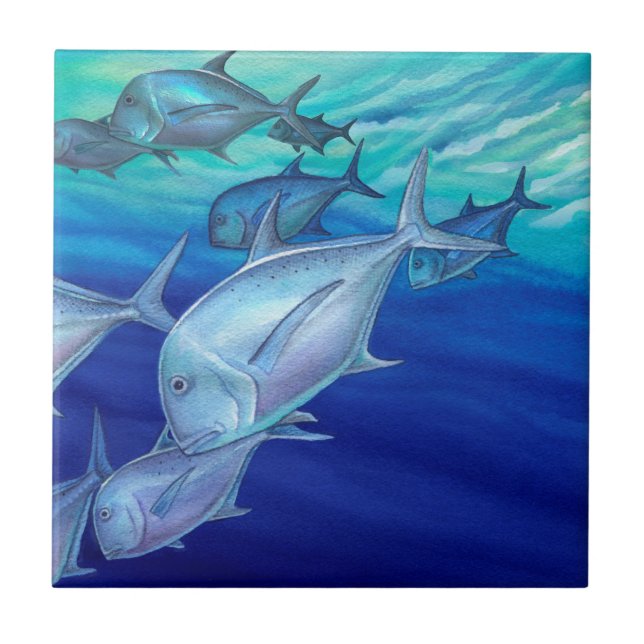 Azulejo De Cerámica Ulua (Trevally gigante) (Frente)