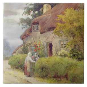 Azulejo De Cerámica Un chisme de la tarde