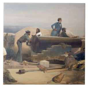 Azulejo De Cerámica Un día reservado en la batería del diamante, placa