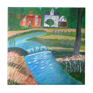 Azulejo De Cerámica Un flujo de país