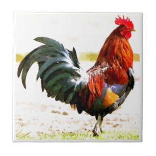 Azulejo De Cerámica Un gallo
