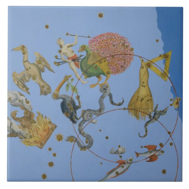 Azulejo De Cerámica Un grupo de constelaciones de "Uranometria" por Jo (Frente)