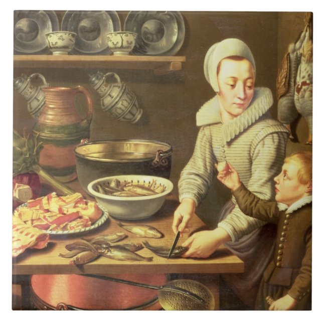Azulejo De Cerámica Un interior de la cocina (Frente)