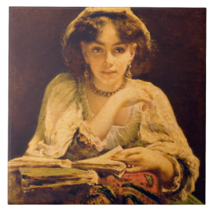 Azulejo De Cerámica Un momento pensativo