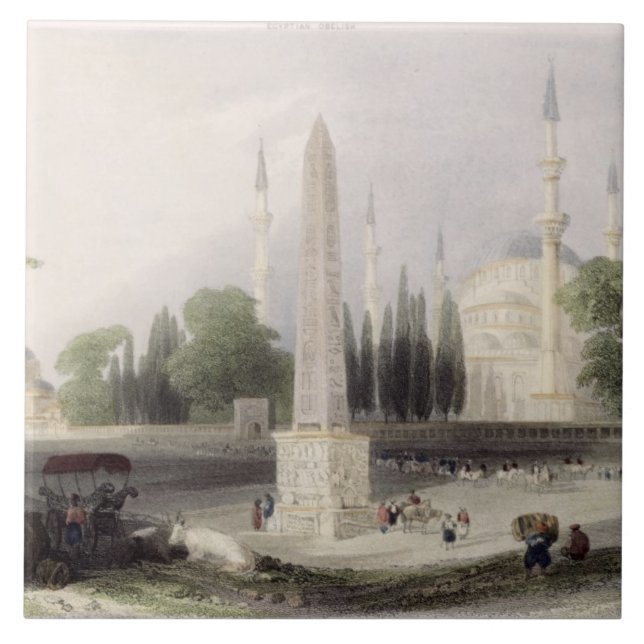 Azulejo De Cerámica Un obelisco egipcio en el Atmeidan, o hipódromo (Frente)