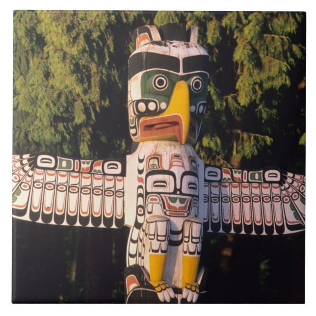 Azulejo De Cerámica Un Tótem En Vancouver, Canadá. (Frente)