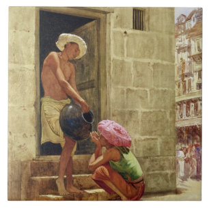 Azulejo De Cerámica Una bebida en la manera, 1876 (w/c en el papel)