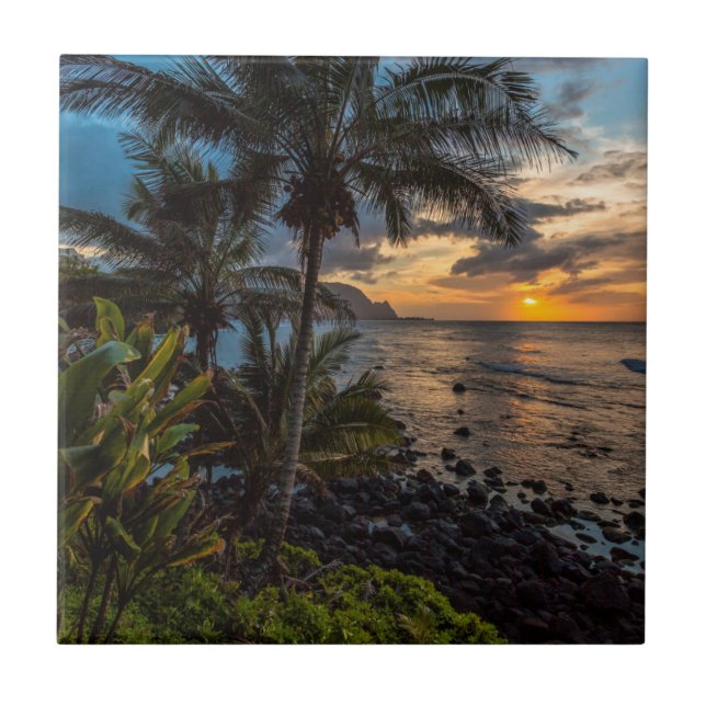 Azulejo De Cerámica Una bella puesta de sol 2 (Frente)