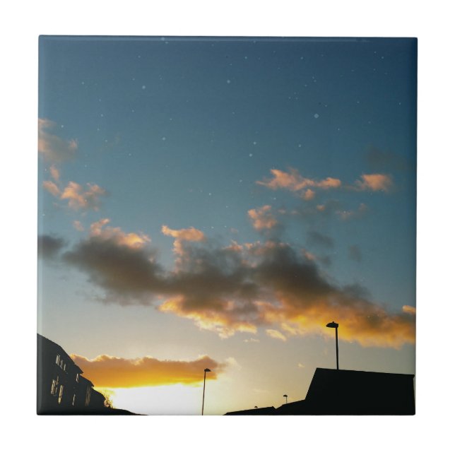 Azulejo De Cerámica Una calle coronada de estrellas (Frente)