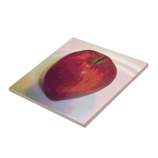 Azulejo De Cerámica Una gran manzana roja