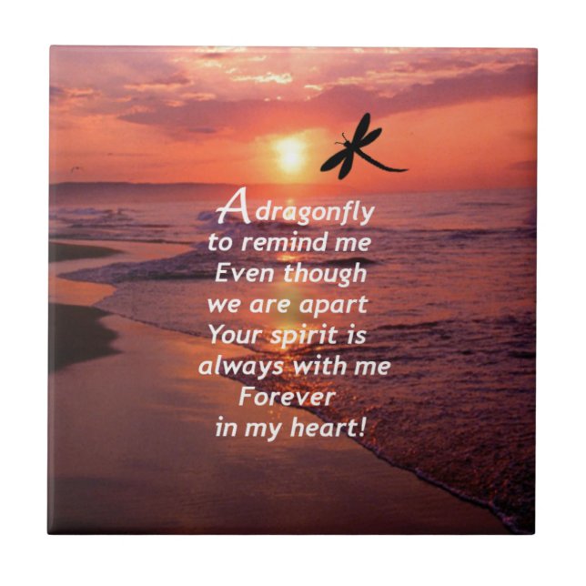 Azulejo De Cerámica Una libélula para recordarme (Frente)