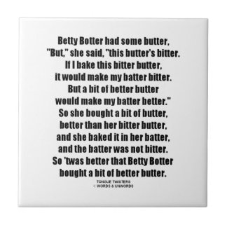 Azulejo De Cerámica Una mejor mantequilla de Betty Botter (tornado de