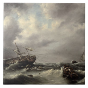 Azulejo De Cerámica Una tormenta en el mar (aceite en el panel)