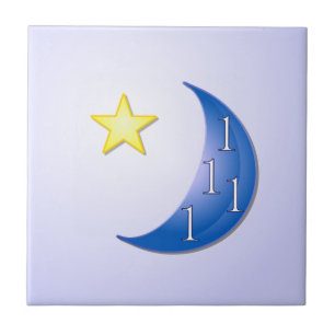 Azulejo De Cerámica Una vez en una luna azul