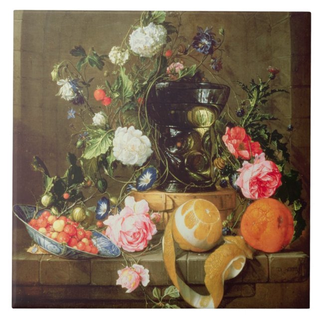 Azulejo De Cerámica Una vida inmóvil en un lugar de piedra (Frente)