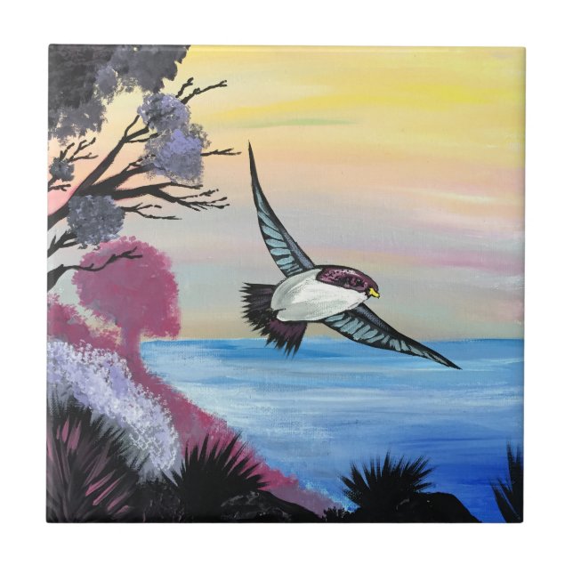 Azulejo De Cerámica Una vista de pájaros (Frente)