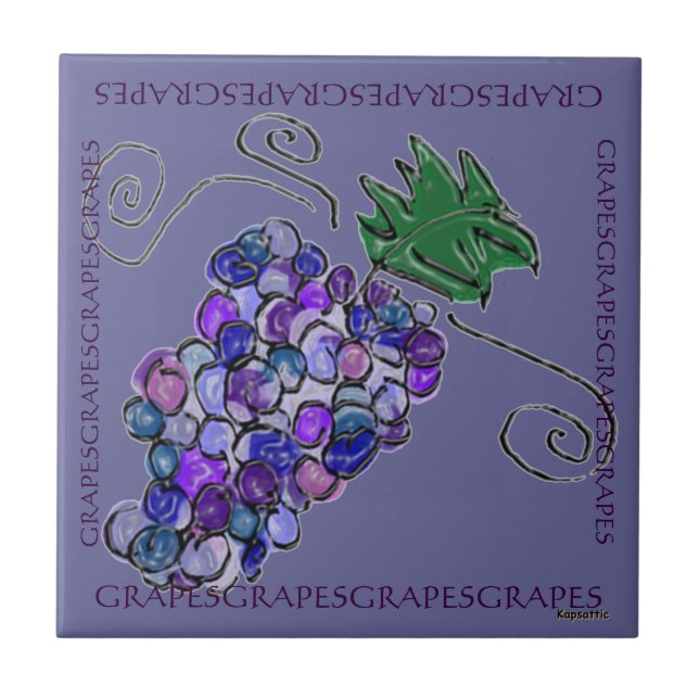 Azulejo De Cerámica Uvas (Frente)