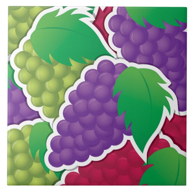 Azulejo De Cerámica Uvas mixtas fundidas (Frente)