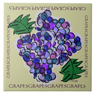 Azulejo De Cerámica Uvas Whimsy