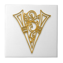 V Monograma "Oro irlandés" Tile cerámico