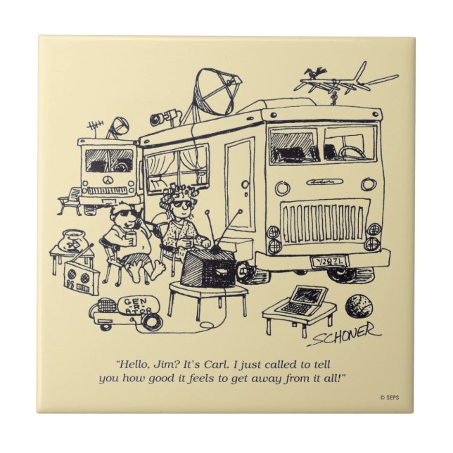 Azulejo De Cerámica Vacaciones familiares (Frente)