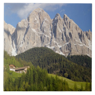 Azulejo De Cerámica Val di Funes, Villnosstal, Dolomitas, Italia