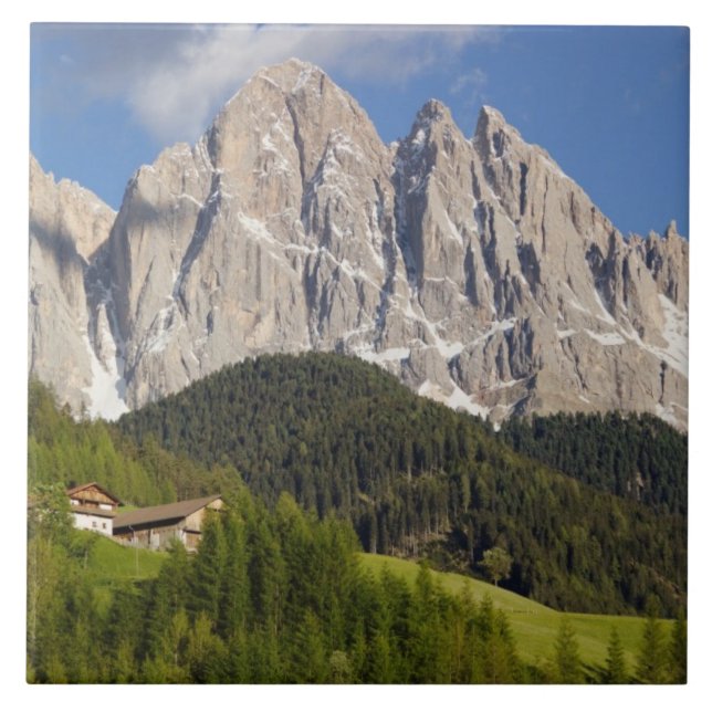 Azulejo De Cerámica Val di Funes, Villnosstal, Dolomitas, Italia (Frente)
