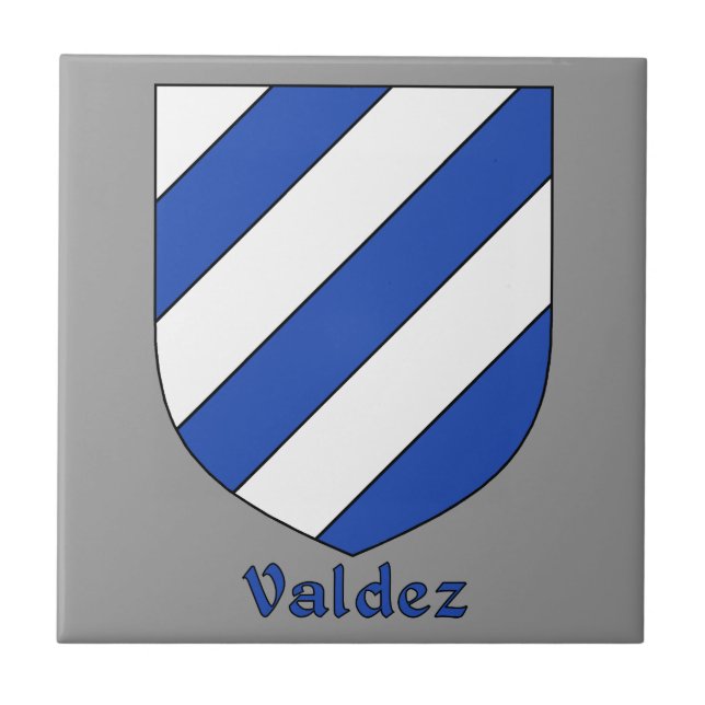 Azulejo De Cerámica Valdez Family Shield (Frente)