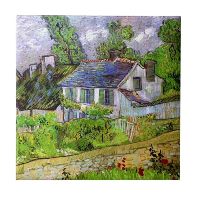 Azulejo De Cerámica Van Gogh - Casas en Auvers (Frente)