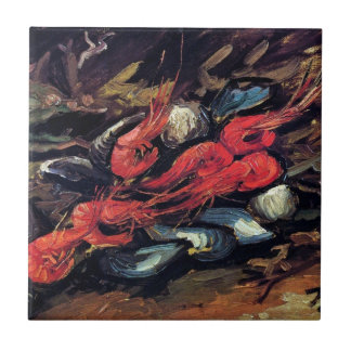 Azulejo De Cerámica Van Gogh - Naturaleza Muerta con Mejillones y Cama