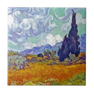 Azulejo De Cerámica Van Gogh - Trigal con cipreses