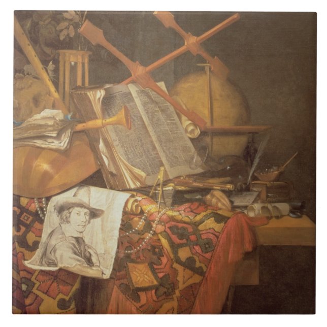 Azulejo De Cerámica Vanitas (aceite en lona) (Frente)