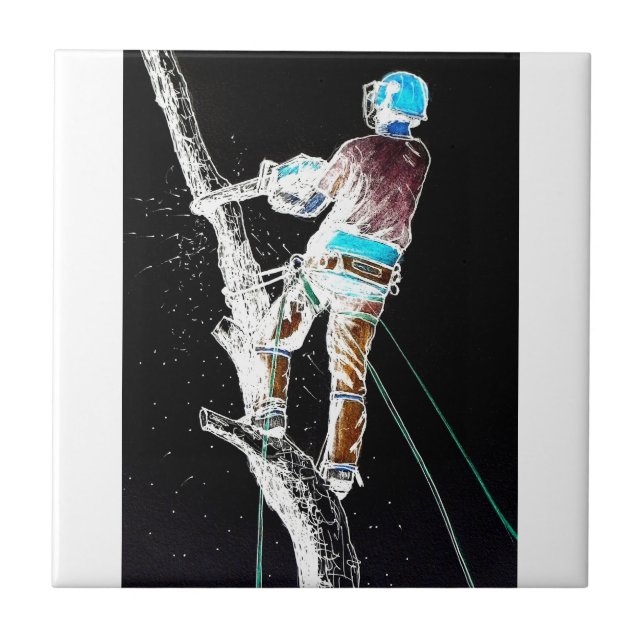 Azulejo De Cerámica Varsovia arborista cirujana eléctrica (Frente)