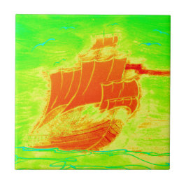 Azulejo De Cerámica velero fluorescente