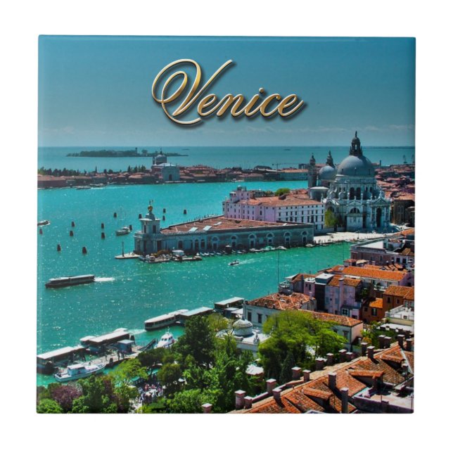 Azulejo De Cerámica Venecia, Italia - visión aérea (Frente)