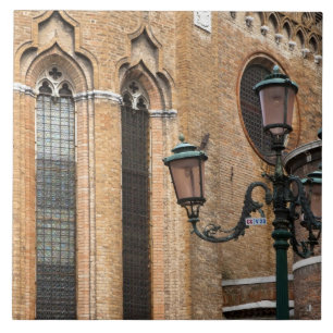 Azulejo De Cerámica Venecia, Veneto, Italia - Un poste de luz está en
