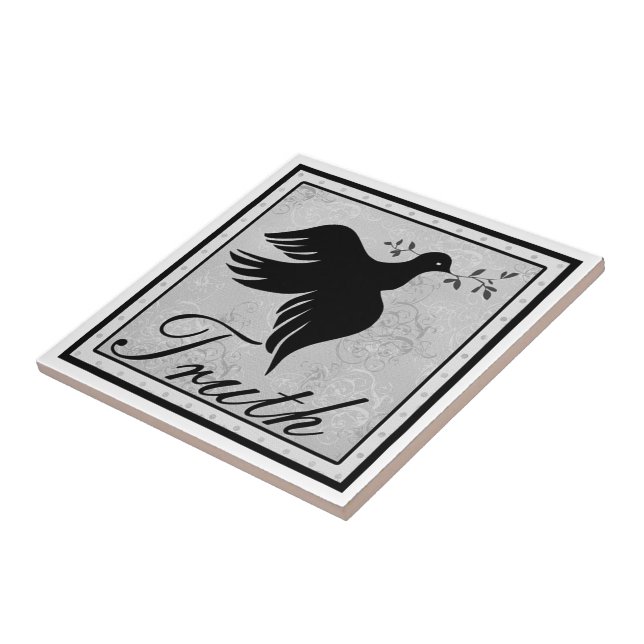 Azulejo De Cerámica Verdad y paloma (Lado)