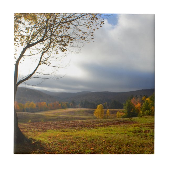 Azulejo De Cerámica Vermont Cloudy Fall Day Tile (Frente)